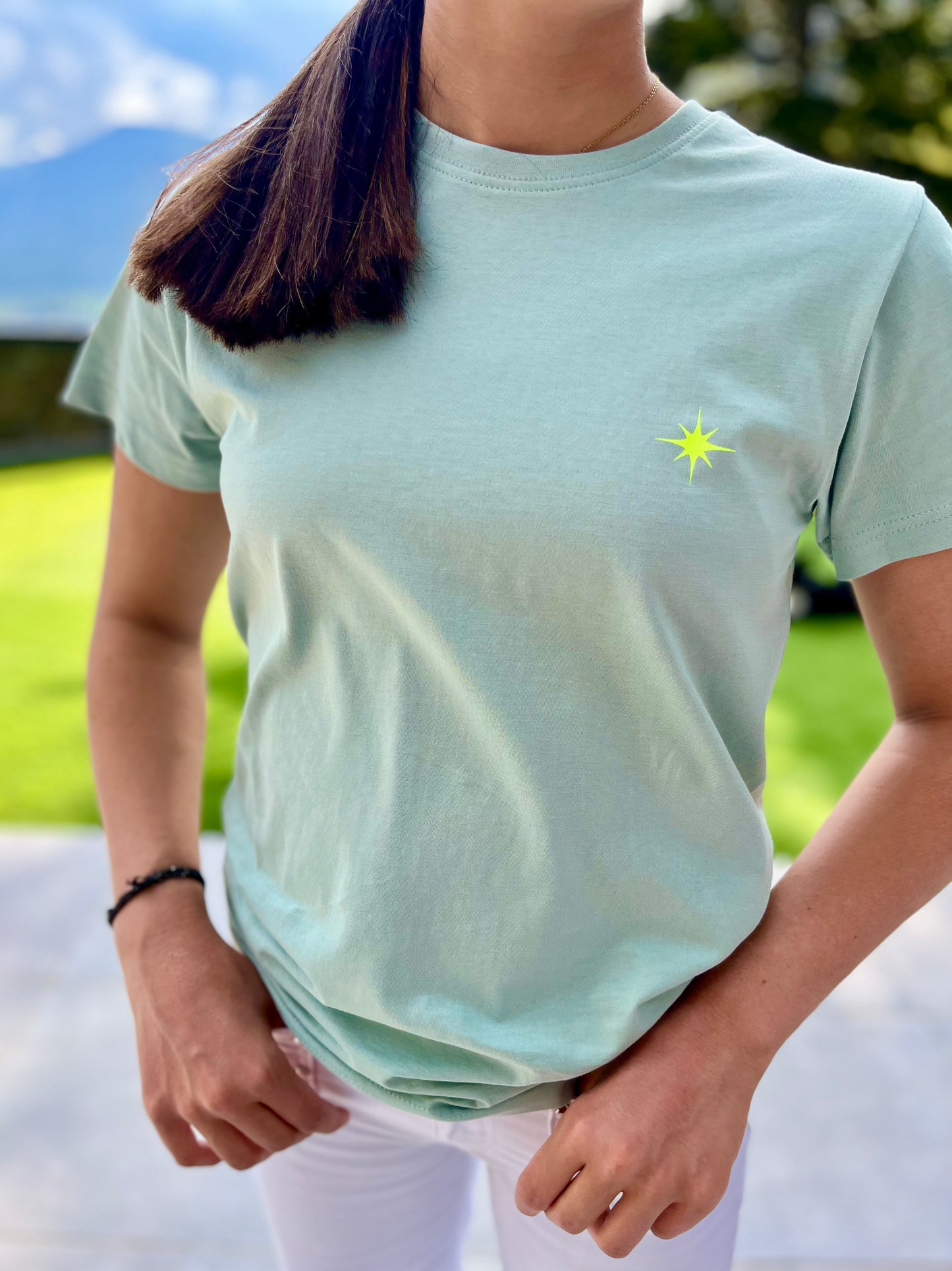 Camiseta Bloop Verde Pastel & FlĂșor đ